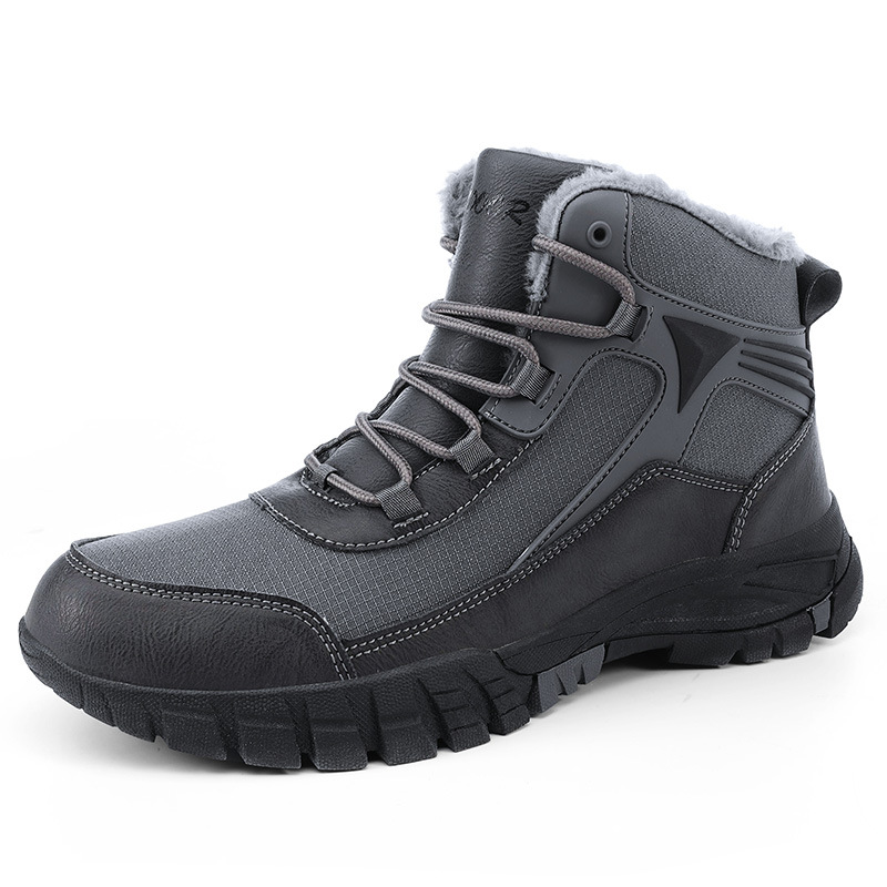Botas de nieve del noreste los hombres se mantienen calientes en invierno y engrosan la parte superior de los zapatos de algodón al aire libre botas de algodón de gran tamaño