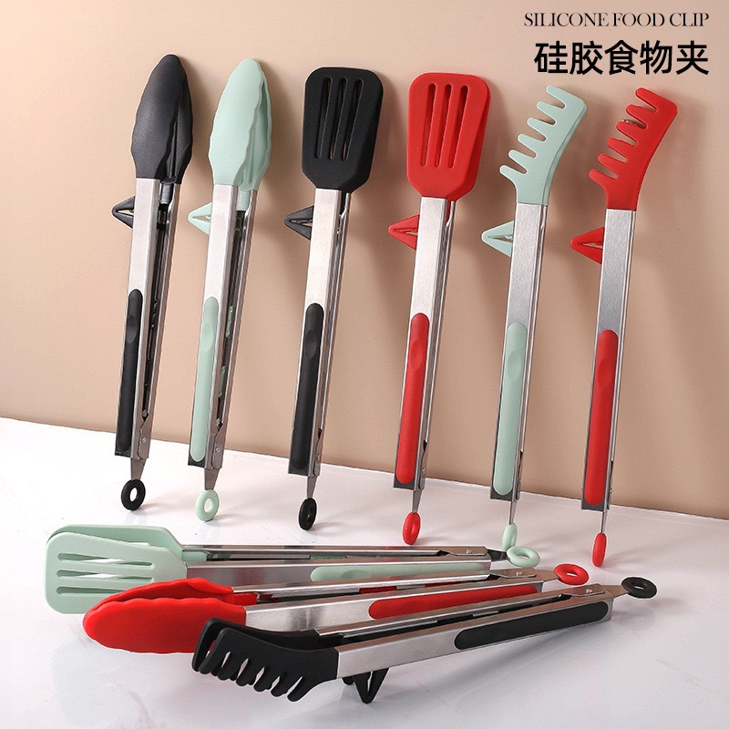 Silicone Food Tongs Steak Tongs Barbecue Tongs Stainless Steel Baking Bread Tongs Bbq Meat Tongs