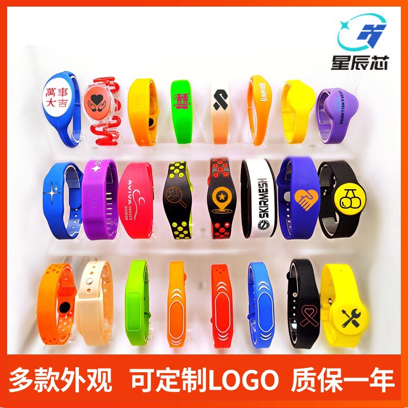 Manufacturer Wholesale Water Park Rfid Bracelet Fitness Ic Bracelet Access Control Ic Wristband 13.56Mhz Fingerprint Lock Card