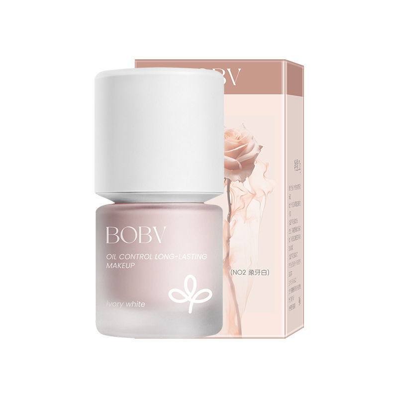 BOBV suave y suave base líquida de piel de aceite seca para los estudiantes de ocultamiento de la piel de maquillaje no es fácil de oscurecer la base líquida de control de aceite image 8