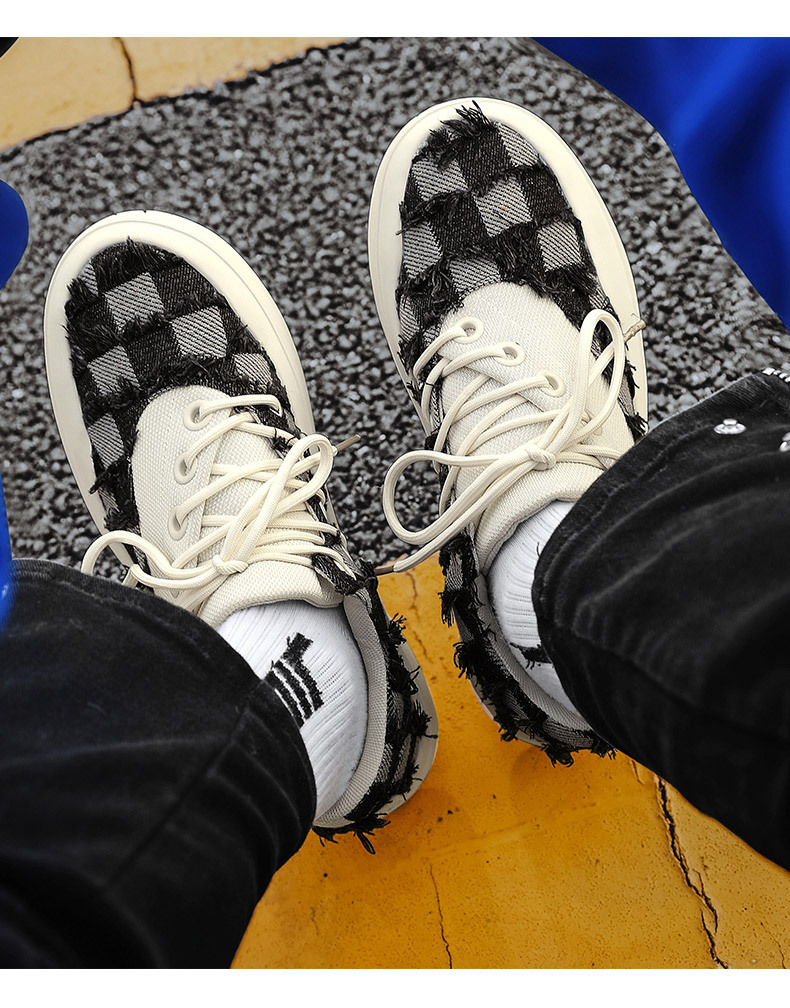 2024 autumn new men's low top canvas shoes Korean style trendy student skateboard shoes live sports casual men's shoes_voghion.com