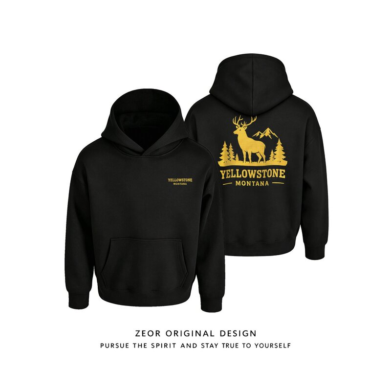 Men's air-layer hooded sweatshirt, suitable for spring, autumn, and winter, with added fleece lining for extra warmth, featuring an American-style print, and a fashionable and casual design Men's air-layer hooded sweatshirt, suitable for spring, autumn, and winter, with added fleece lining for extra warmth, featuring an American-style print, and a fashionable and casual design