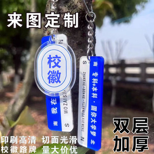 Transparent double-layer acrylic pendant custom cartoon animation glue key chain laser acrylic keychain custom