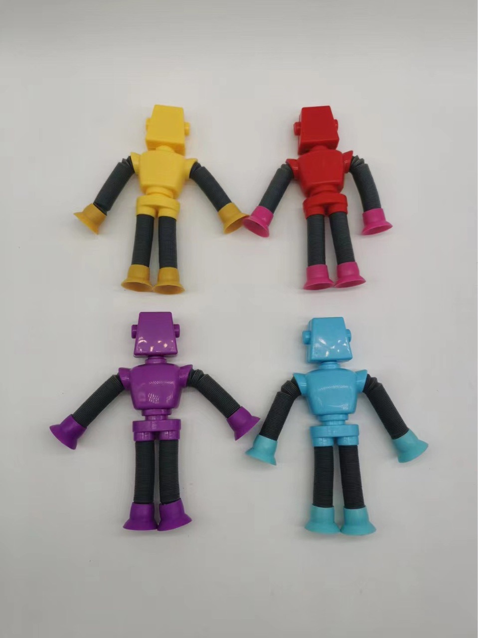 Variety of suction cup robot telescopic tube, ever-changing shape robot stretch tube luminous decompression suction cup toy
