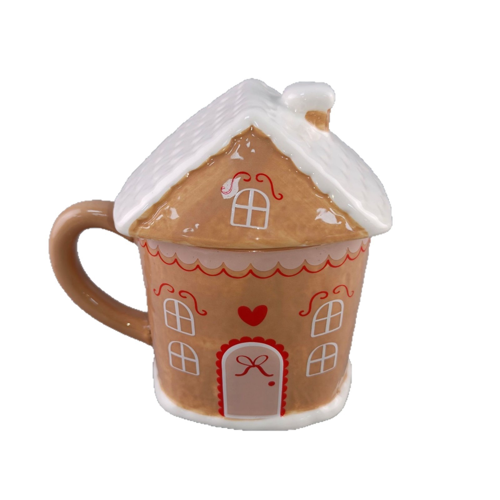 Navidad pan de jengibre hombre taza de relieve cerámica casa pintada a mano taza de café cerámica regalo de Navidad casa pan de jengibre
