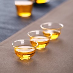 Teacup Glass Transparent Magnolia Cup Gongfu Tea Set Small Teacup Tea Drinker Cup Thick Gift Single Cup Host Cup Wholesale