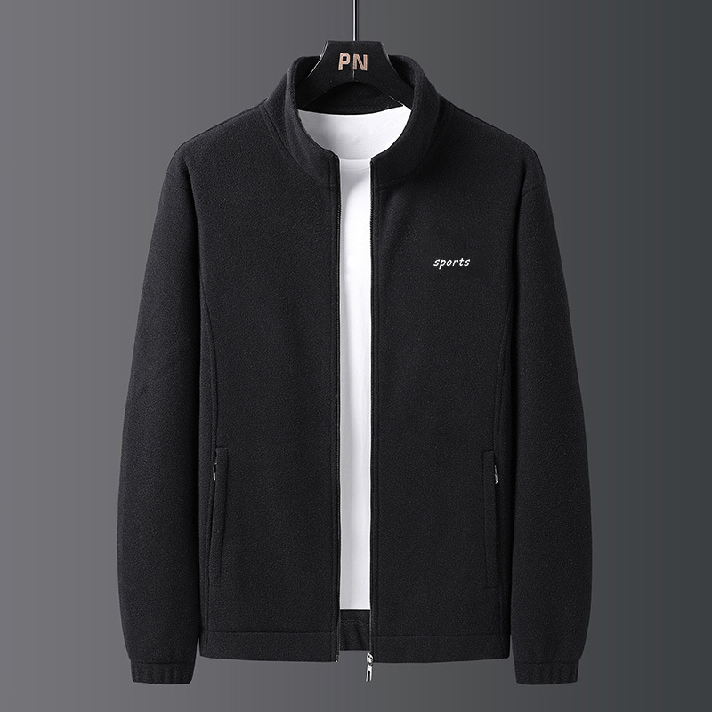 Men's Clothing Heavyweight middle aged men's fleece jacket lamb fleece sweater winter clothing aged and elderly plus velvet and thickened coat_voghion.com