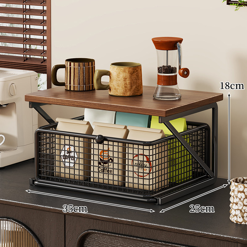 Organizador de Tazas y Bolsas de Té Extraíble para Mesa