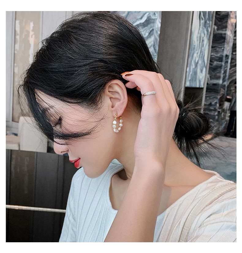 1 Pair Quantity Daily Occasion Fashion Geometric Copper Beaded Plating Inlay Pearl Zircon Earrings Ear Studs 1 Pair