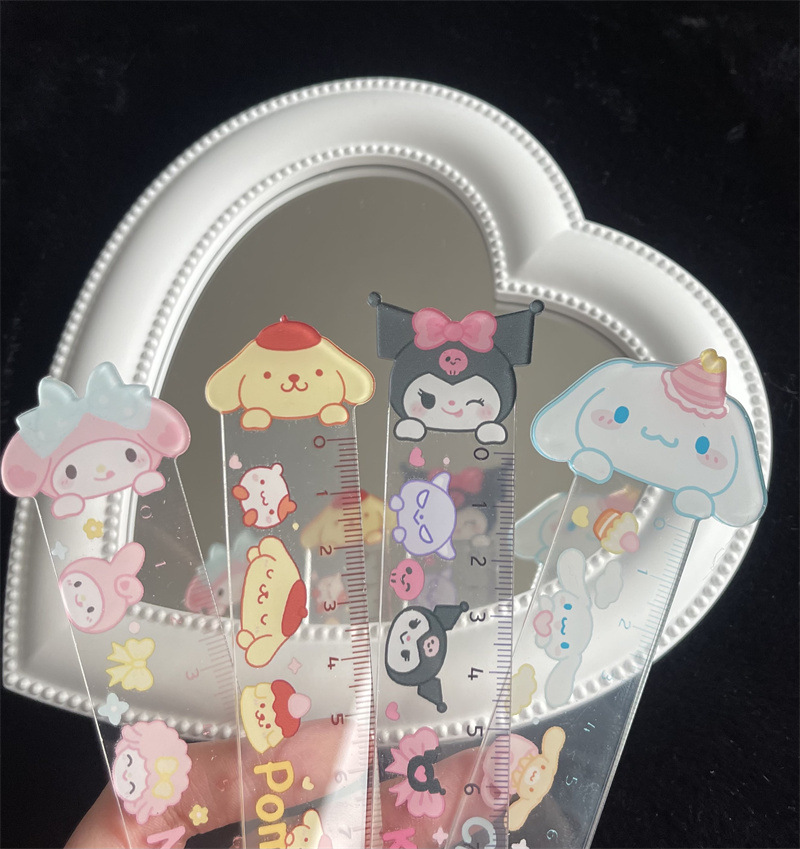 New Sanrio ruler student painting Melody cinnamon dog Kurome measuring ruler cute cartoon stationery