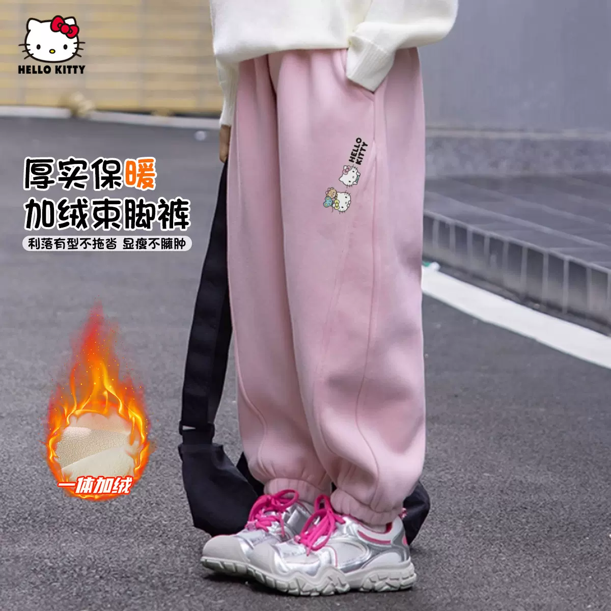 女童秋冬季加绒加厚束腿休闲裤2025新款中大童装保暖冬装裤子批发