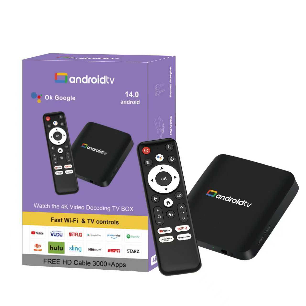 Cross-Border New Model Androidtv Network Tv Box Android 14.0 High-Definition 4K Set-Top Box Tv Box