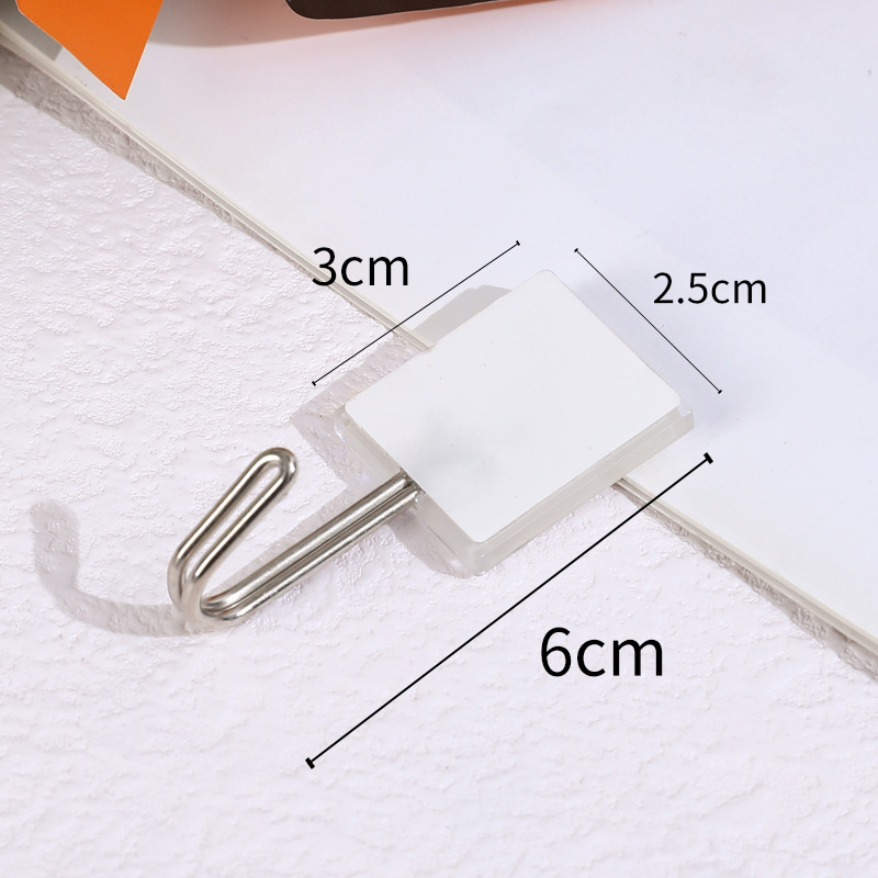 Gancho acrílico de plástico transparente, lámina acrílica adhesiva de doble cara de estilo minimal, gancho adhesivo fuerte y sin perforaciones