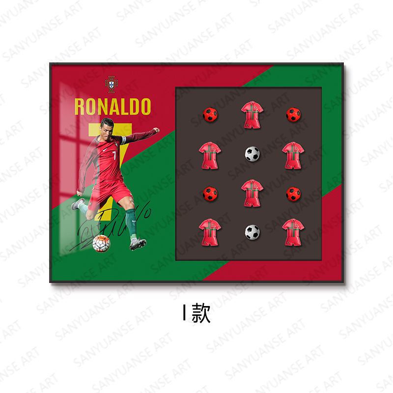 Pintura decorativa de camiseta de fútbol físico C Luo Beckham colección de carrera de estrellas