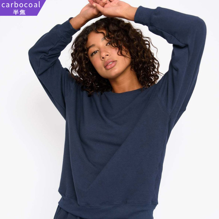 European and American Style Loose-Fit Pullover Fitness Sports Sweatshirt for Women, Outdoor Running Nude Long-Sleeve Yoga Comfortable Sports Trendy