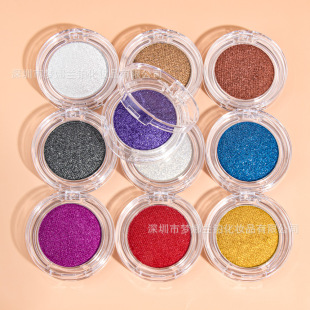 Make-up Cross-border New 10-color Round Transparent Plastic Shell Monochrome Eyeshadow Pearlescent Fine Flash Mashed Potato Eyeshadow