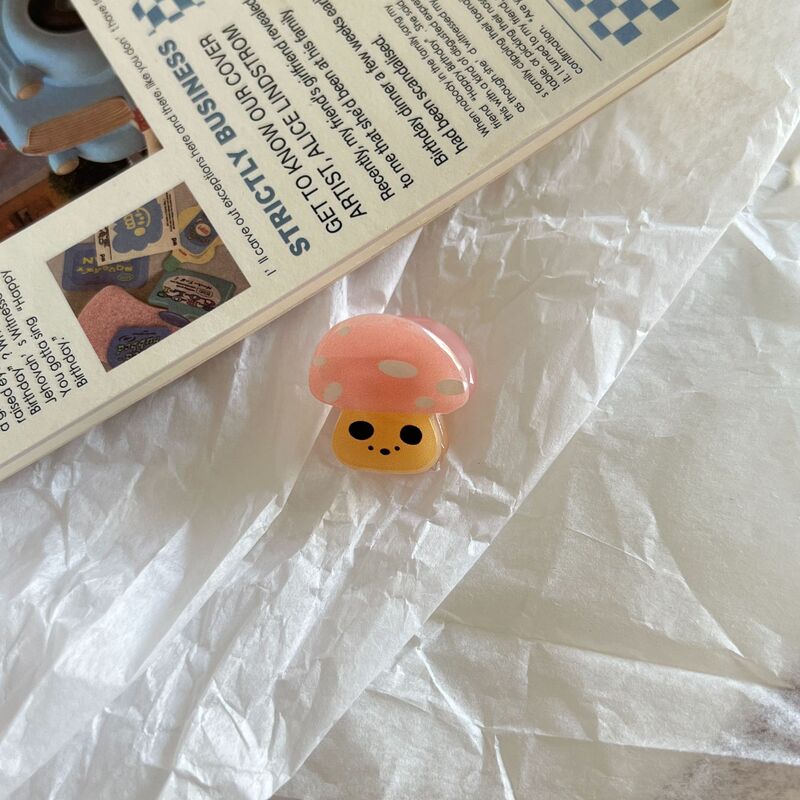 多巴胺蘑菇抓夹鲨鱼夹甜美可爱小众设计发夹仿醋酸新款创意小蘑菇|undefined