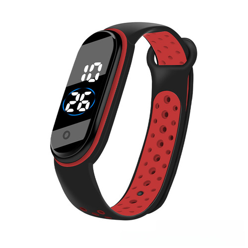 Fashion LED Electronic Bracelet Watch with Dual Color Band, Rice M4 Student Outdoor Sports Touch Screen Electronic Watch