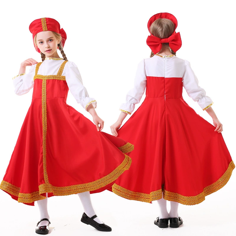 Russian national clothing Halloween Ukrainian parent -child dressing sports meeting adult children