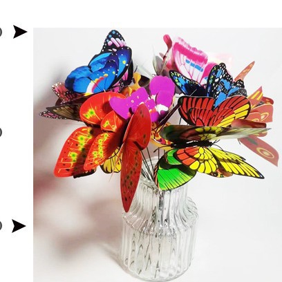 Decoración de mariposa 3D de PVC, enchufable, de una o doble capa, para jardín, fiesta y exteriores