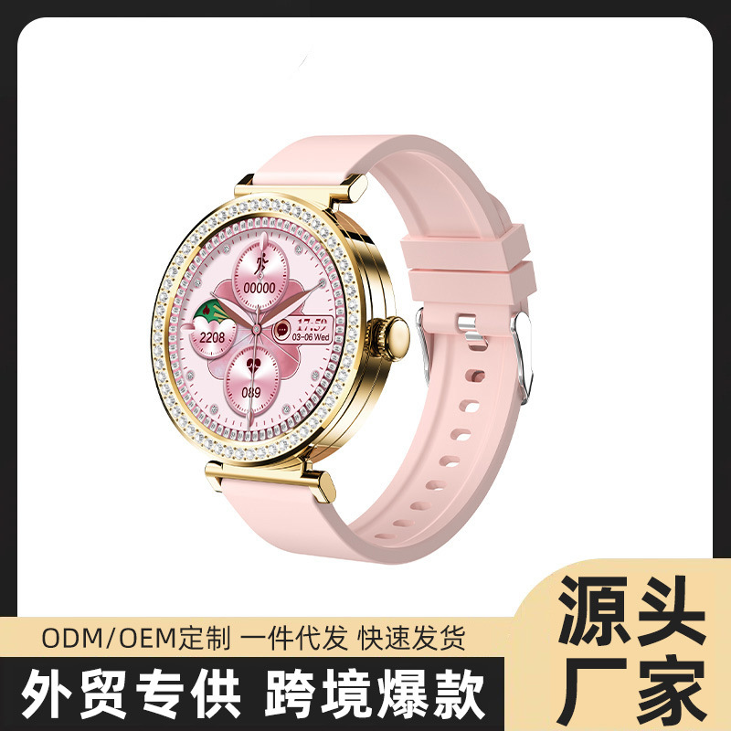 Cross-Border M10 Pro Women's Round-Screen Outdoor Sports Heart Rate, Blood Pressure and Blood Oxygen Detection Bluetooth Call Smart Watch