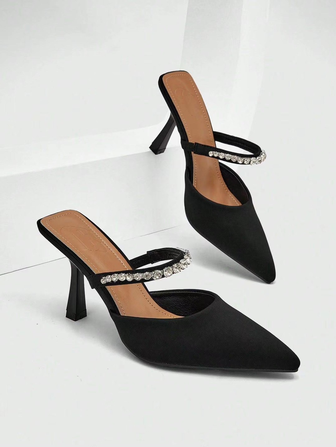 Women's Summer Rhinestone Strappy Sandals Pointed High Heels Stiletto Outdoor Wear Super High Heels_voghion.com