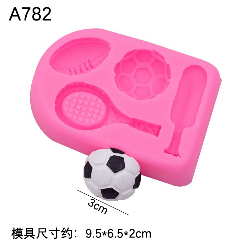 Nueva bola molde de silicona tenis de mesa fútbol tenis golf pastel chocolate fondant accesorios de decoración
