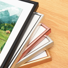 铝合金圆边大尺寸挂墙装饰画框窄边电梯广告宣传框架金属营业执照