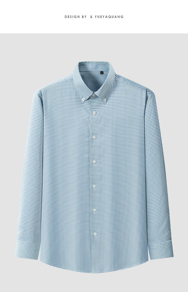 Áo sơ mi nam dài tay 100% cotton 200 sợi chống nhăn họa tiết kẻ sọc kẻ caro phong cách công sở — Họa tiết kẻ caro hồng đào - Tay dài - Cổ cài khuy 301, Kẻ caro nâu xanh - Dài tay - Cổ cài khuy 309, Kẻ sọc xanh lá - Tay dài - Cổ cài khuy 307, Lan Tiểu Cát - Áo dài tay - Cổ cài khuy 308 chi tiết 26