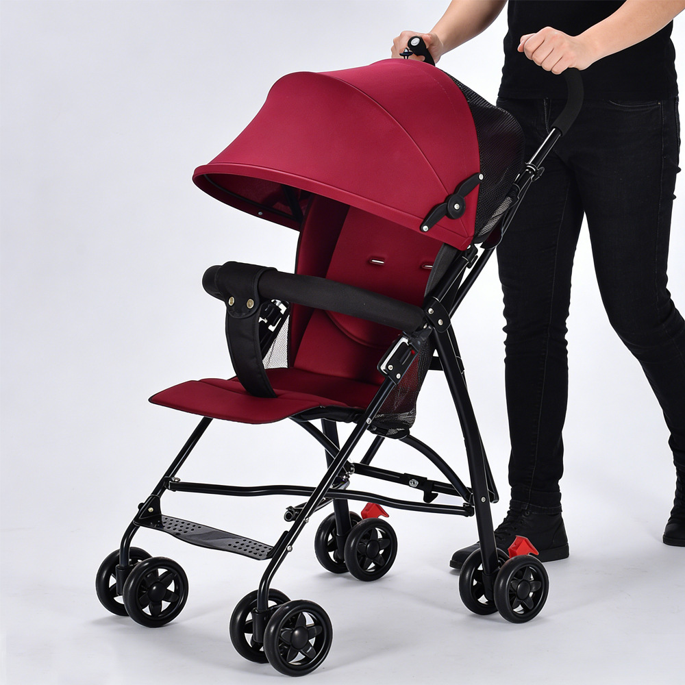 Carrincho de bebé ligero y plegable, carro paraguas para bebés simple para niños que se pueden sentar y caminar, artefacto mágico para niños, freno antichoque para viajar