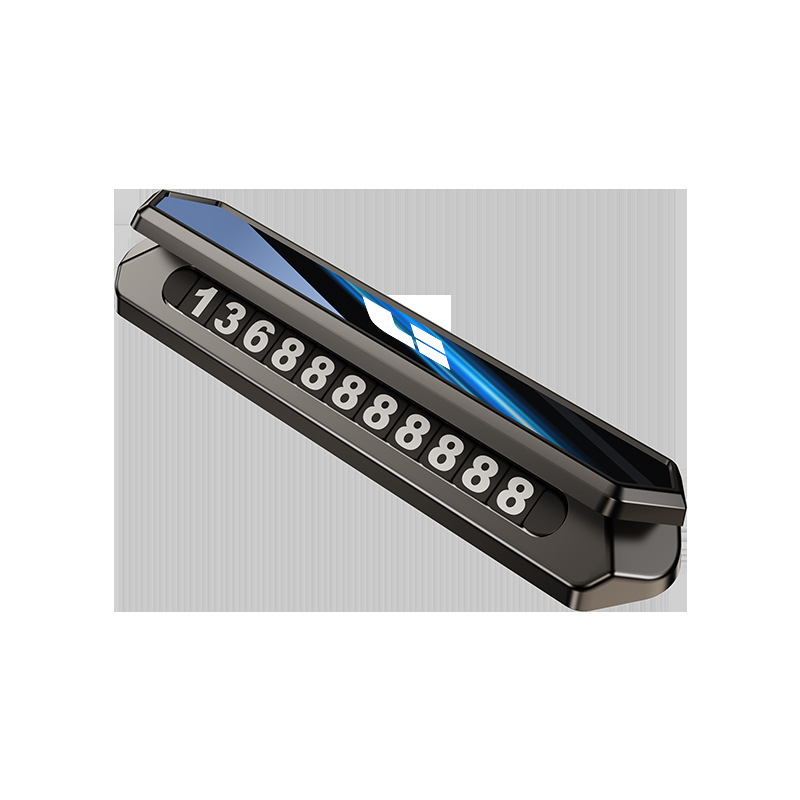 Suitable for Aluminum Alloy Car License Plate Hidden Temporary Parking Number Magnetic Mobile Phone Number Plate for Car Relocation High-End