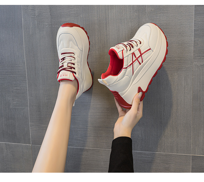 Giày sneaker nữ đế dày chunky phong cách bánh mì tăng chiều cao — M2971-1 màu mơ nhân nhung, M2971 Đỏ Một Lớp, M2971 Đen Một Lớp, M2971 màu mơ, một lớp lót chi tiết 19