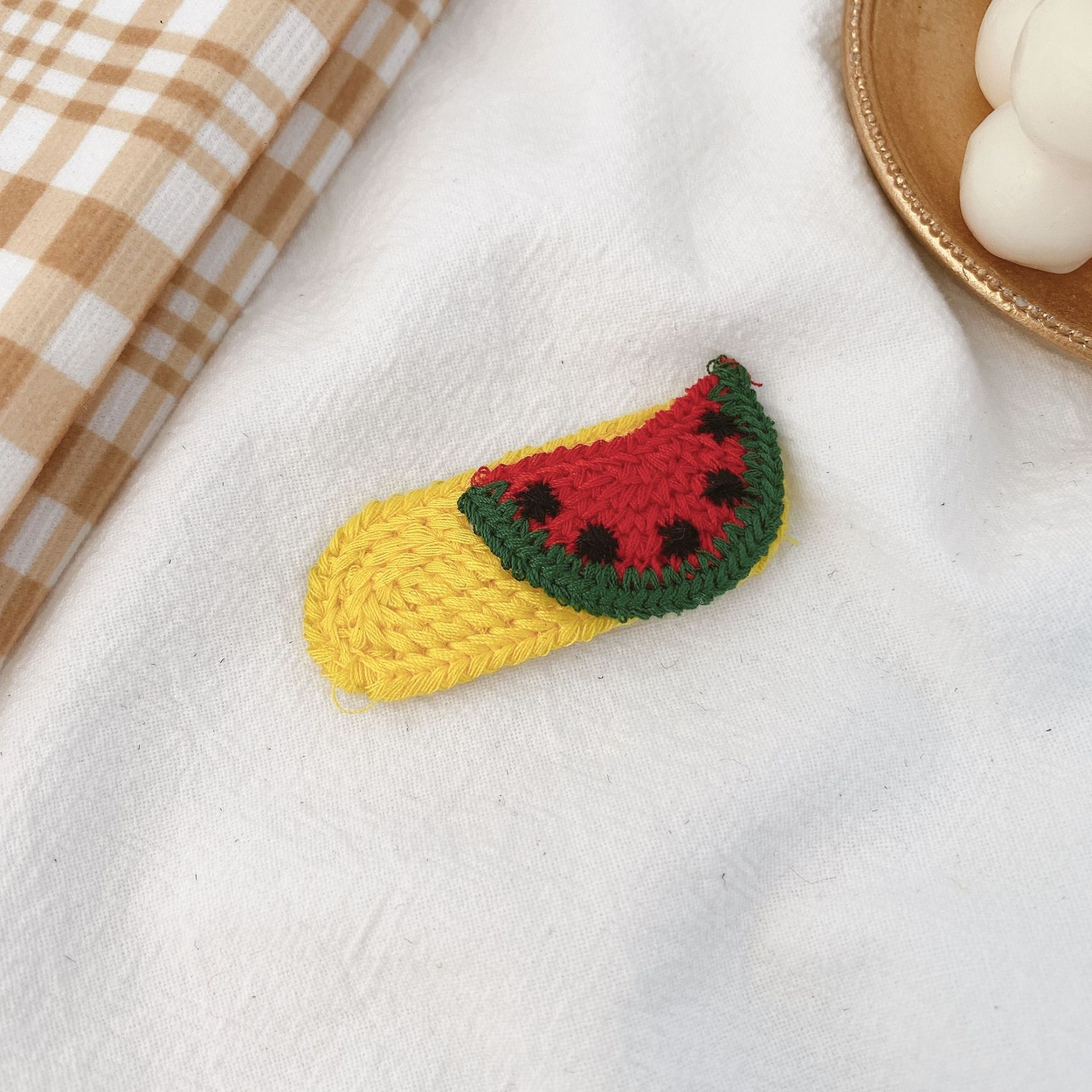 Horquilla peluda de las mujeres sombreros de estilo coreano lindo tejido de horquilla de pato amarillo flequillos clip pequeño lado otoño e invierno accesorios para el cabello mujeres