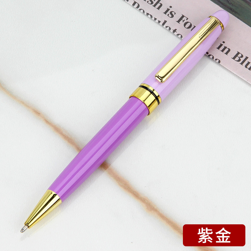 Bolígrafo giratorio aceitoso de metal 1,0, exportación de alta gama, publicidad, regalo de oficina, impresión y grabado de logotipo, bolígrafo personalizado de negocios