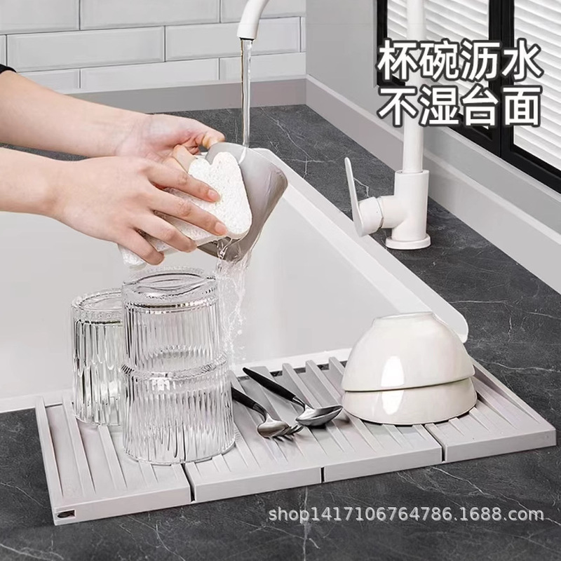 Amazonの新製品シリコンシンクマット食器排水マット大型スロープ排水マット食器乾燥水制御|undefined