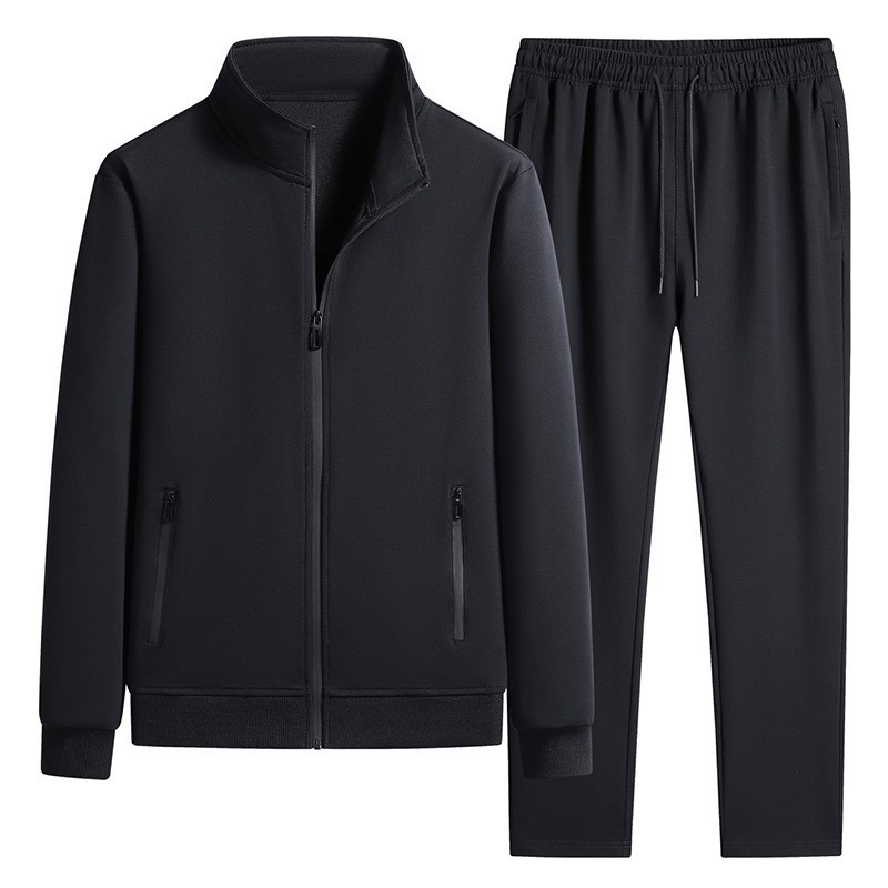 Trajes deportivos de algodón transfronterizo, cardigans de dos piezas, trajes deportivos de mediana edad, cuello de padre, suéter para hombres. image 6