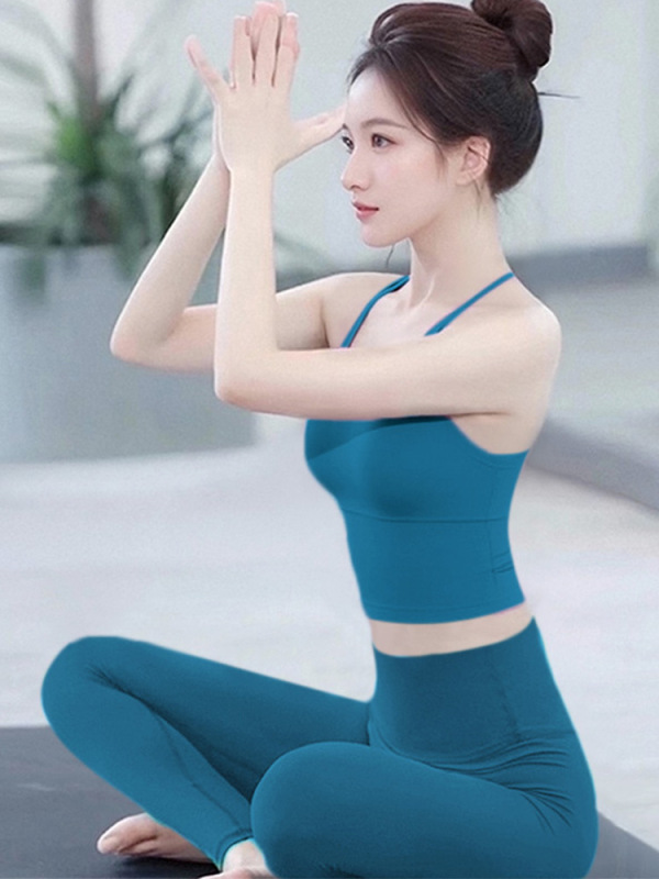 国风瑜伽服上衣女2025新款带胸垫扎染背心高级感绝美普拉提套装夏|undefined
