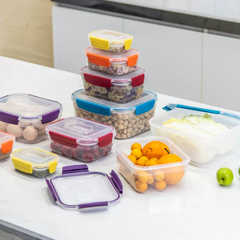 冰箱保鲜盒套装食品级厨房家用收纳盒五件套学生饭盒微波炉便当盒