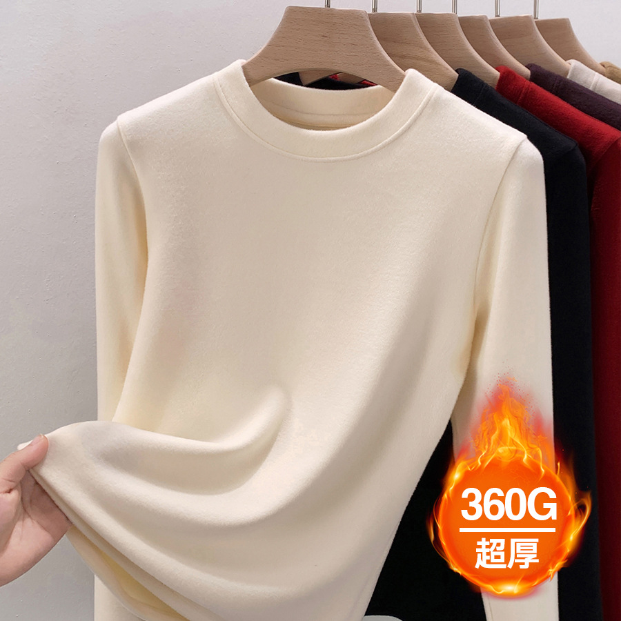 살구 라운드넥 [두꺼운 버전 업그레이드된 매우 따뜻한 벨벳]