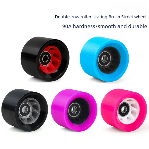 58*39 double-row roller skates accessories speed skates wheels 95A thread wheels four-wheel double-row roller skates PU wheels