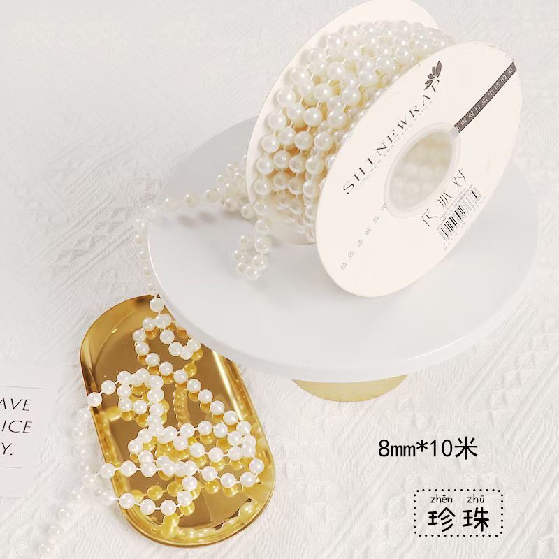 Día de san valentín ramo de cadena de perlas de imitación con cuentas flor accesorios de embalaje material decorativo bricolaje joyería de perlas florales