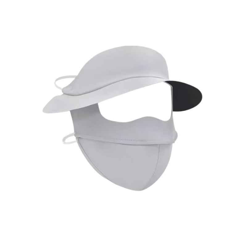 Černá gumová kšiltovka na obličej Gini Dámská opalovací maska Originální příze Nylon Anti UV sluneční clona Ice Silk Opalovací maska na celý obličej_voghion.com