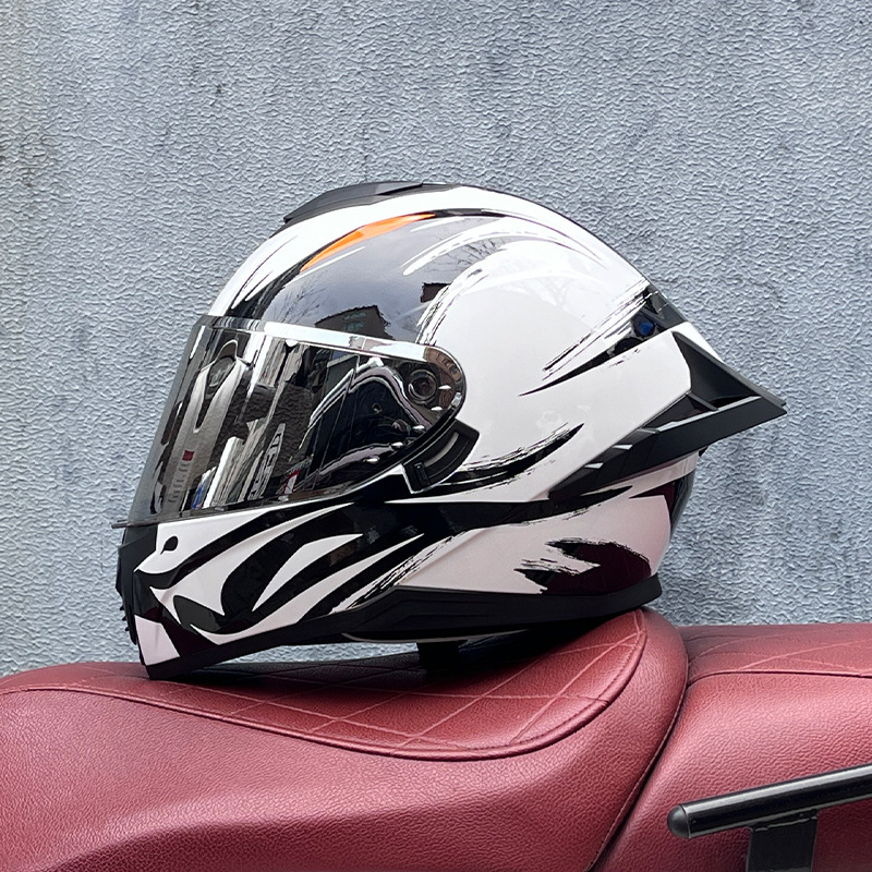 Casco integral transfronterizo DOT de la versión mejorada de LVS con doble lente para hombres, casco de seguridad universal para todas las estaciones para motociclistas femeninas, casco de motocicleta con doble lente.