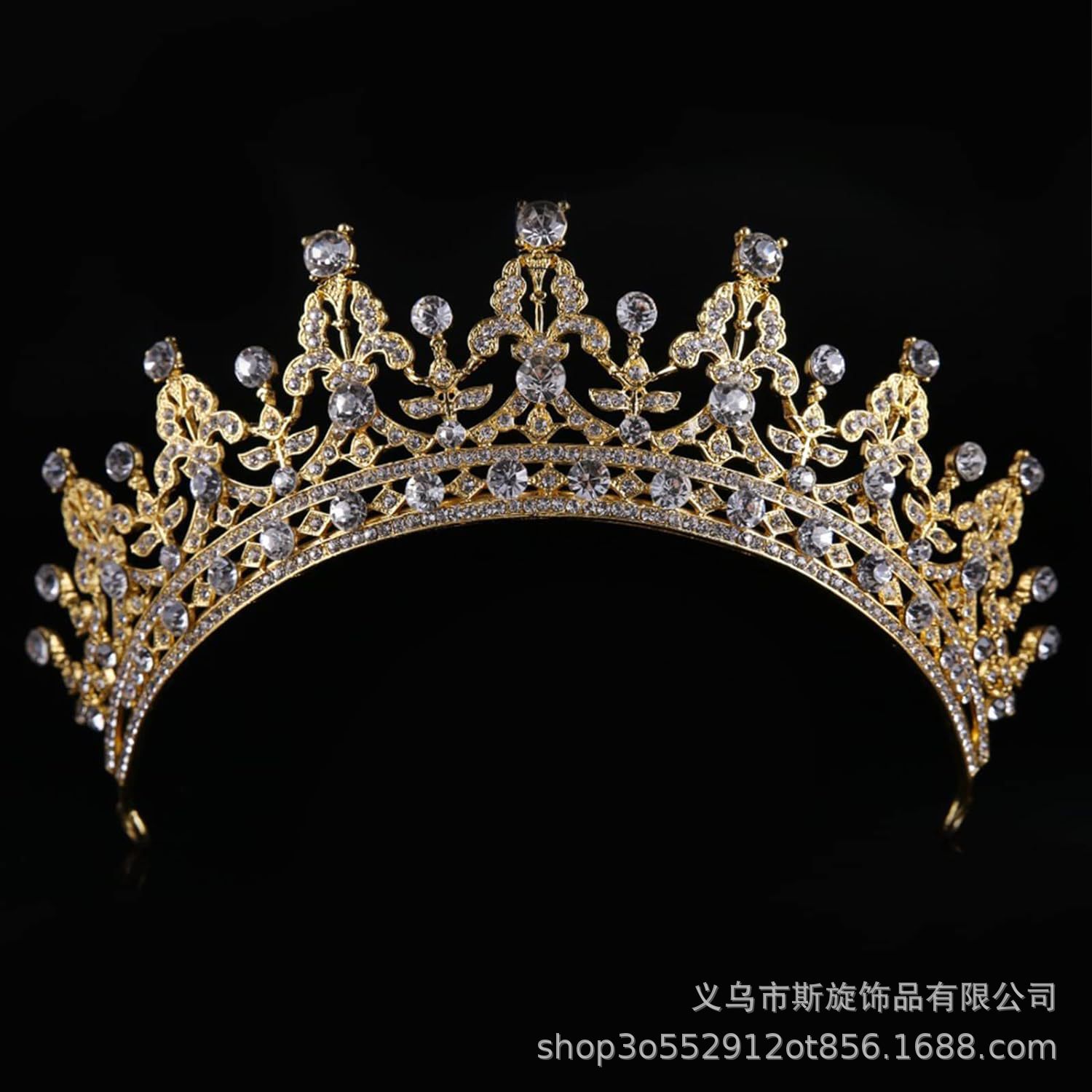 Corona de novia europea y americana color transfronteriza diamante banda de pelo barroco aleación corona vestido de boda accesorios para el cabello