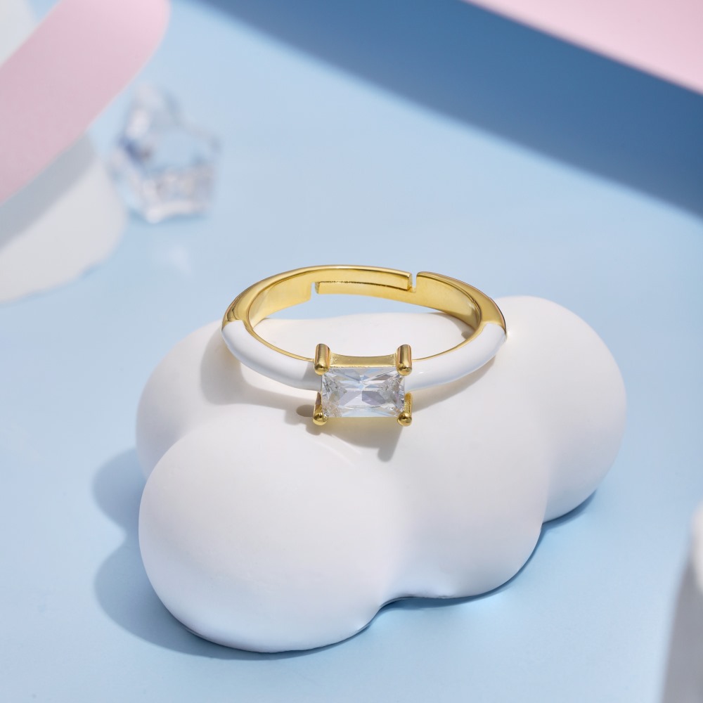 Fashion Geometric Sterling Silver Plating Zircon Open Ring 1 Piece