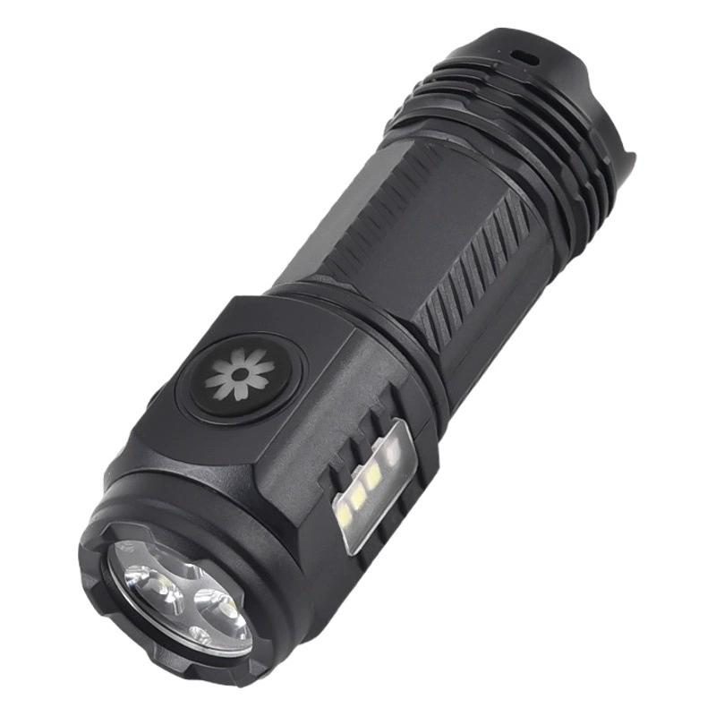 Трансграничный Новый трехглазый сильный фонарик с зарядкой с боковым светом Сильный магнитный держатель для ручки из абс портативный мини-монстр