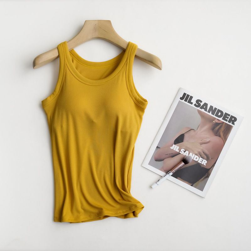 Hilo bra-t Chaleco de una pieza con almohadilla de pecho deportes de verano de las mujeres que tocan Fondo ropa interior yoga fábrica al por mayor image 11