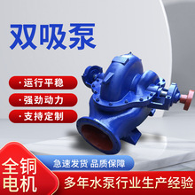6SH-6卧式单级双吸离心泵流量160铸铁中开式排涝水泵55KW防汛排涝