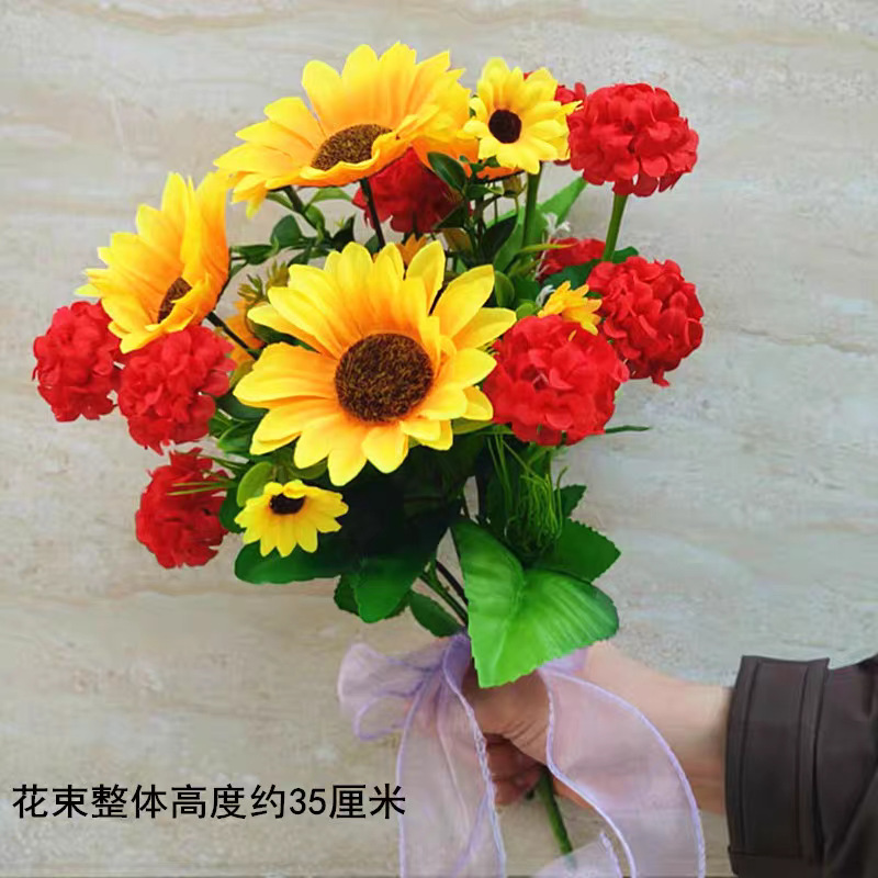 Reunión deportiva, actividades estudiantiles, baile, flores falsas coloridas, flores de plástico, flores de seda, baile, accesorios, ramo de simulación