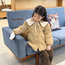 大小卷25新款女童加绒棉衣冬季中长款儿童外套棉服-71129